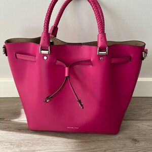 Michael Kors Pink Structured Tote with Bow Detail